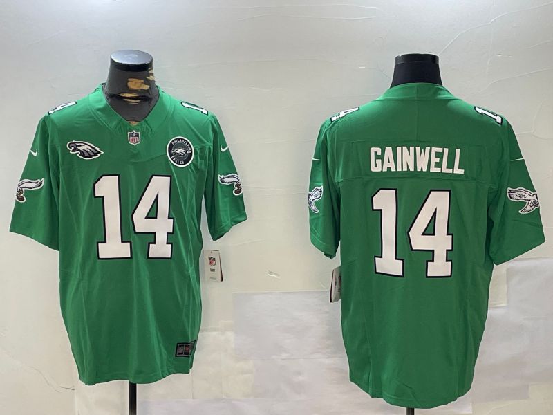 Men Philadelphia Eagles #14 Gainwell Green Throwback 2024 Nike Vapor Limited NFL Jersey style 3->philadelphia eagles->NFL Jersey
